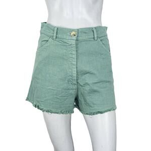 NICO NICO High Rise Cut off Shorts in Green Cotton Women's Size 8